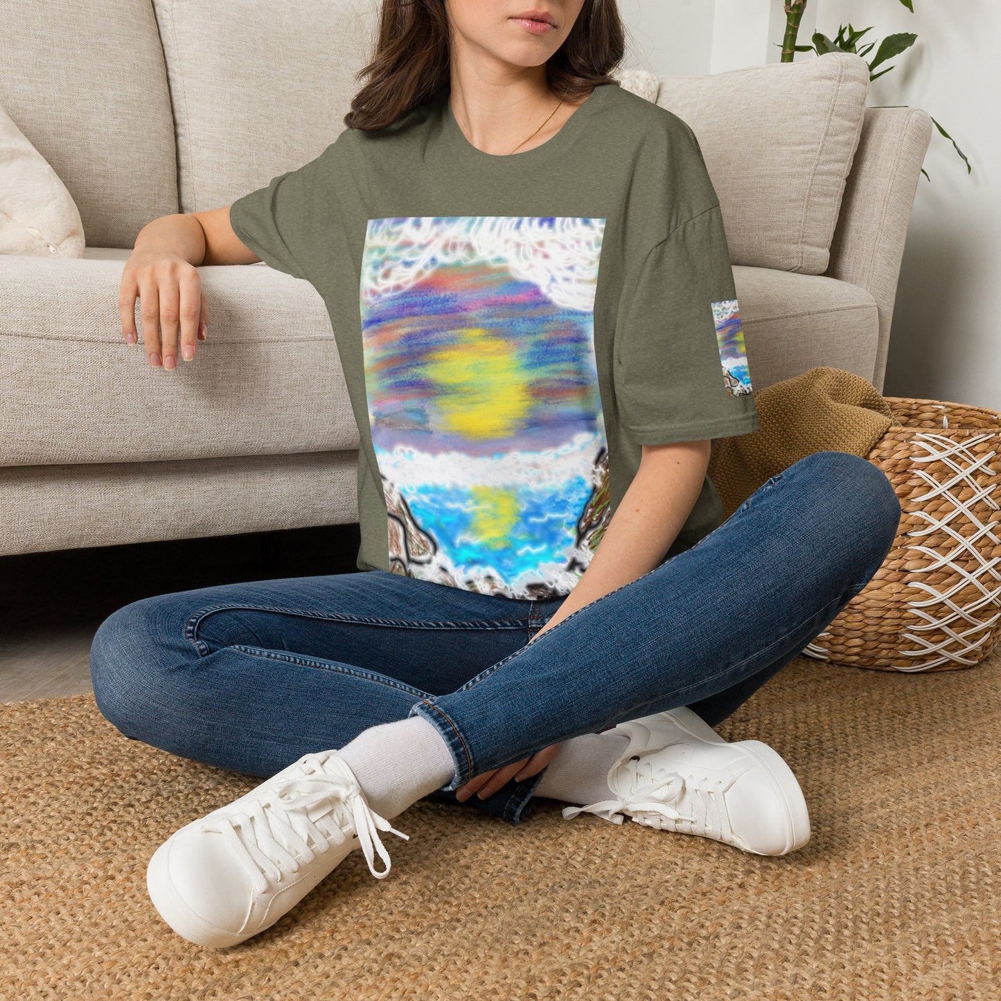 Abstract Sunset Wave T-Shirt