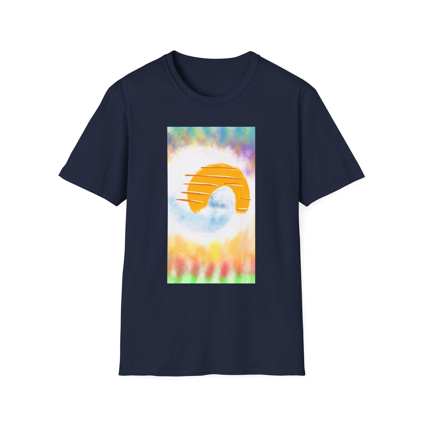Retro Sunrise Graphic T-Shirt — Colorful Tie-Dye Vibe