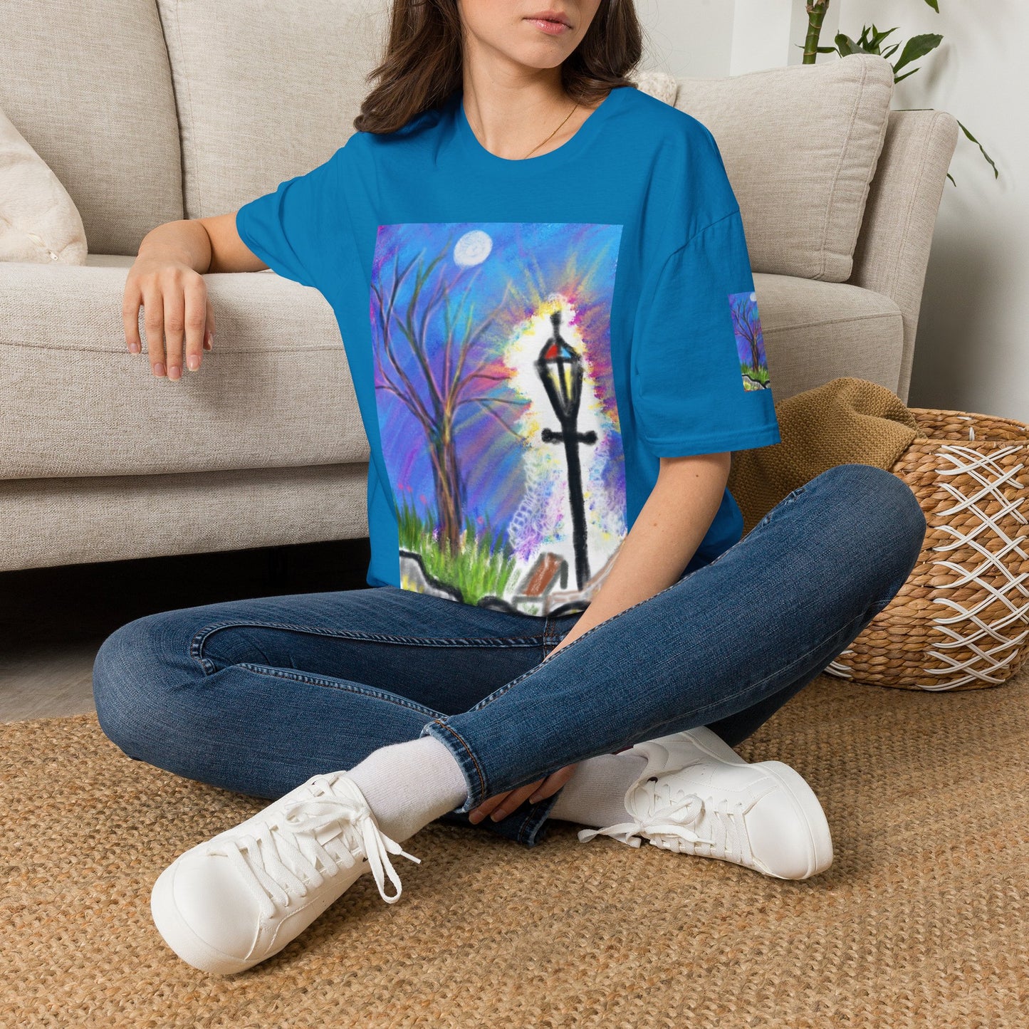 Moonlit Lantern T‑Shirt — Whimsical Nightscape Tee