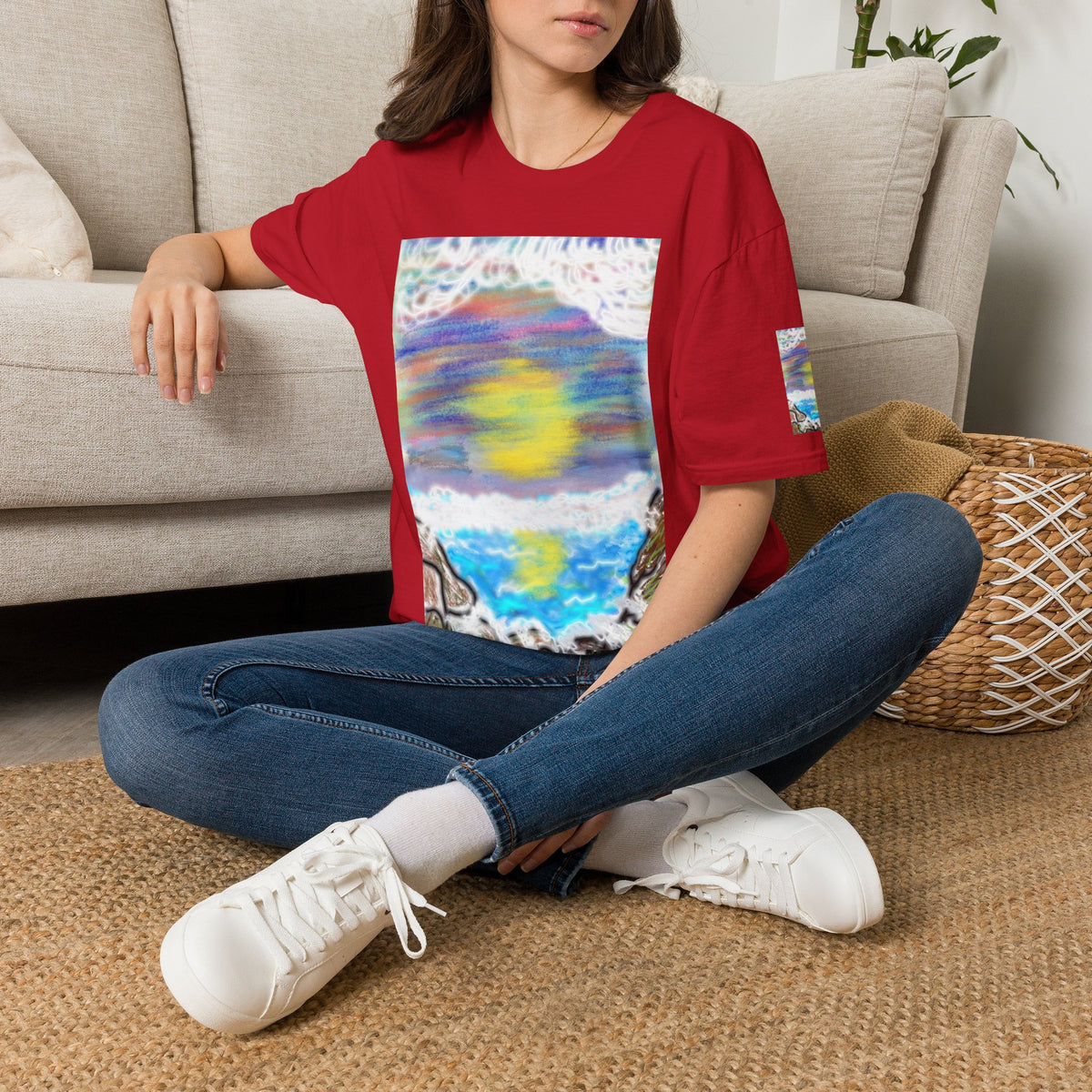 Abstract Sunset Wave T-Shirt