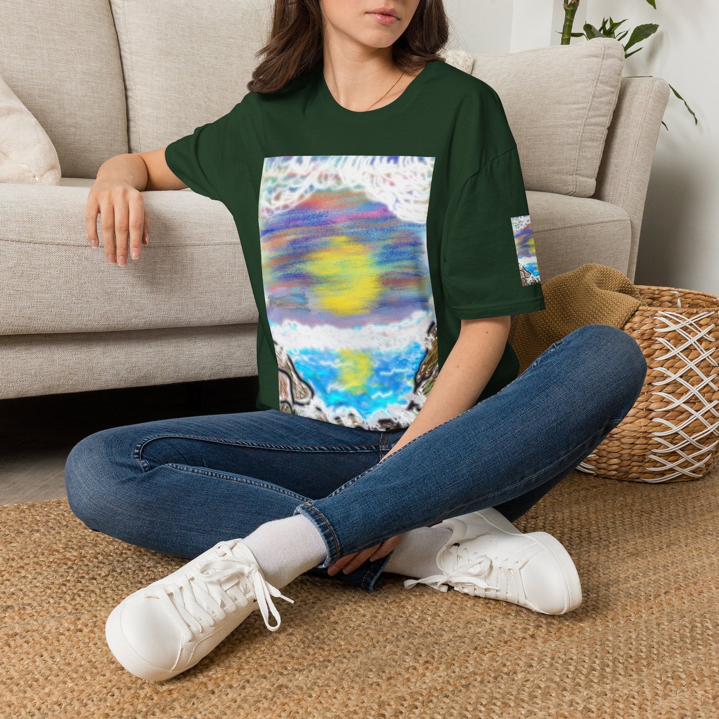 Abstract Sunset Wave T-Shirt