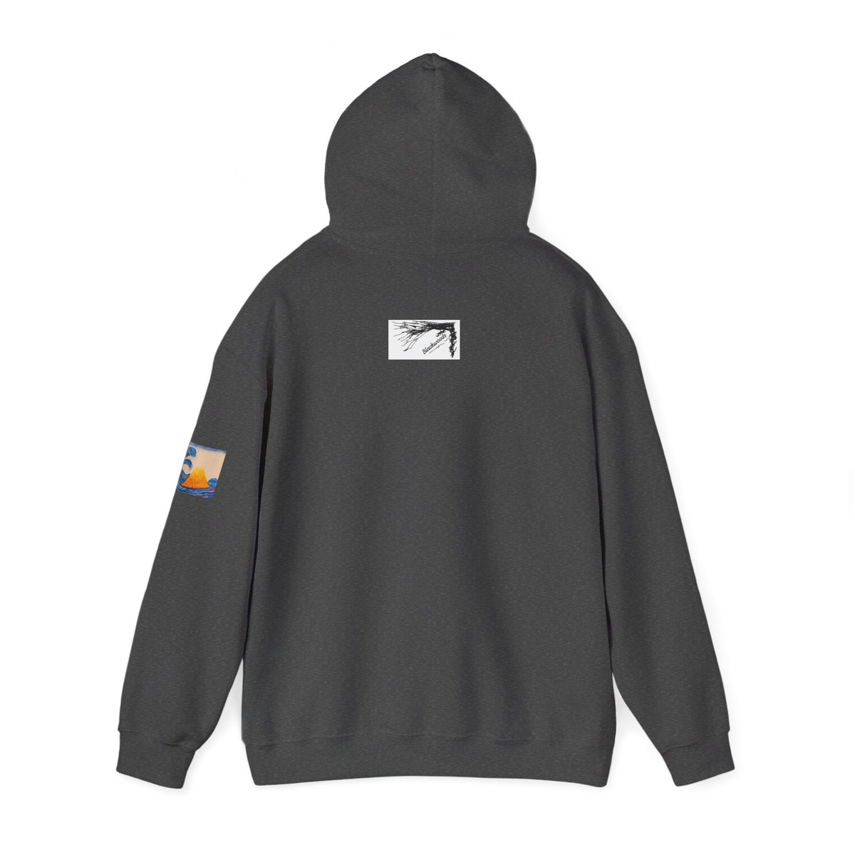 Wave and Volcano Art Hoodie — Ocean Wave Painting Sweatshirt