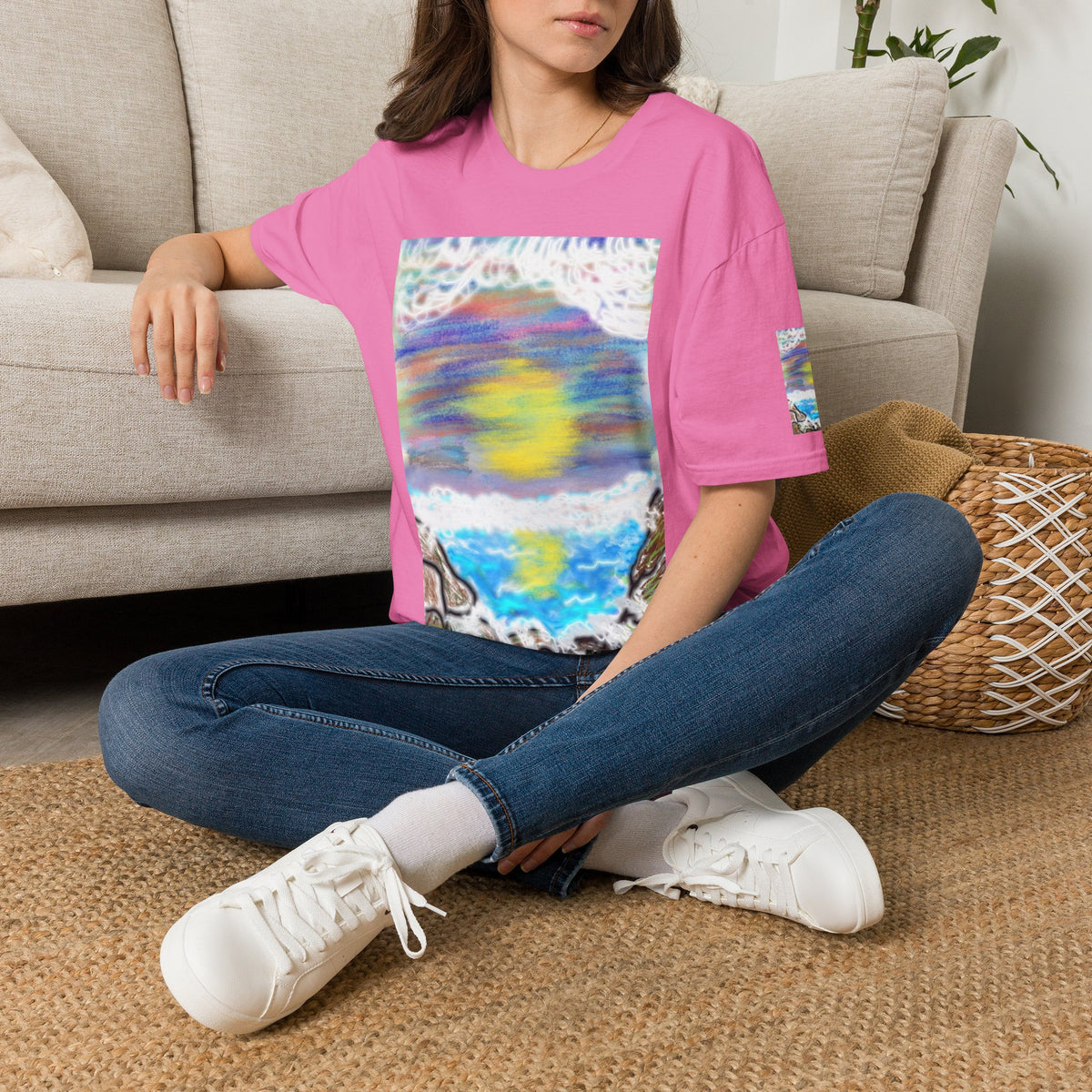 Abstract Sunset Wave T-Shirt