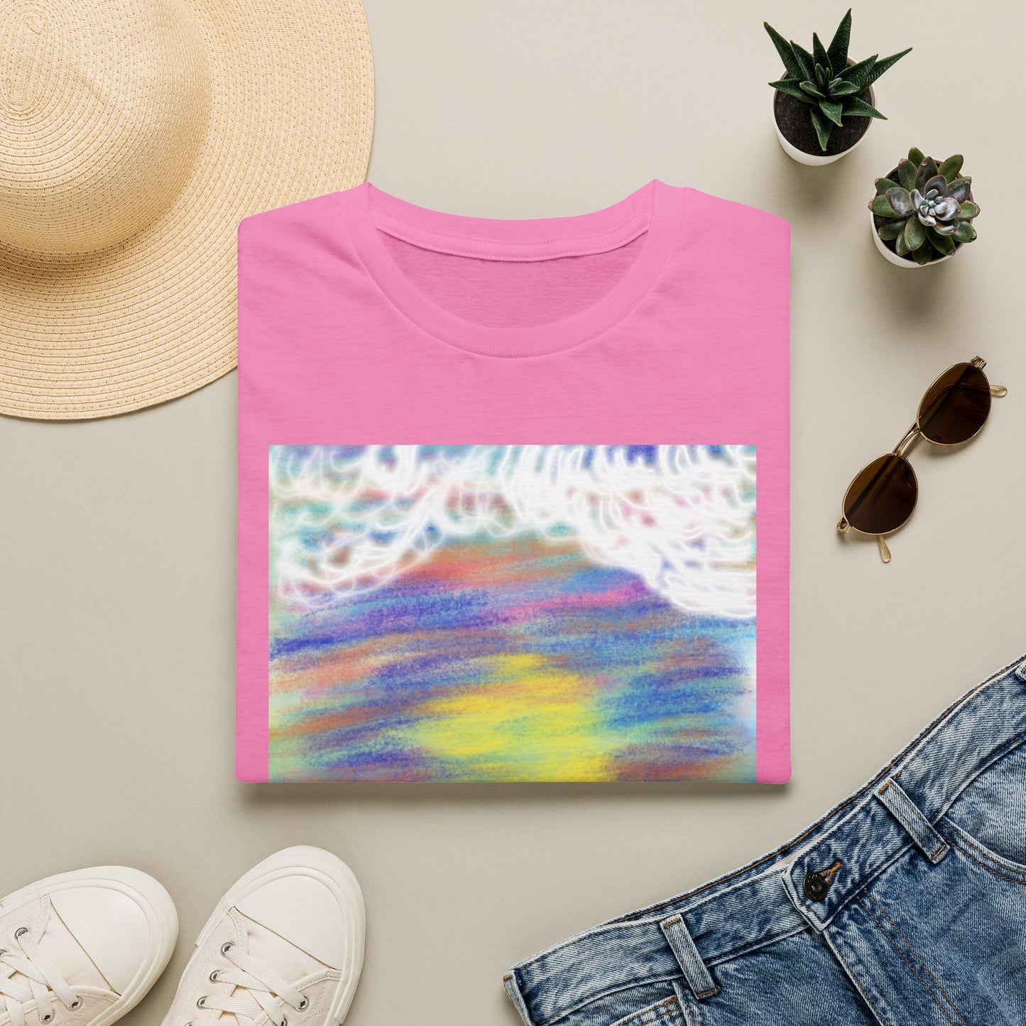 Abstract Sunset Wave T-Shirt