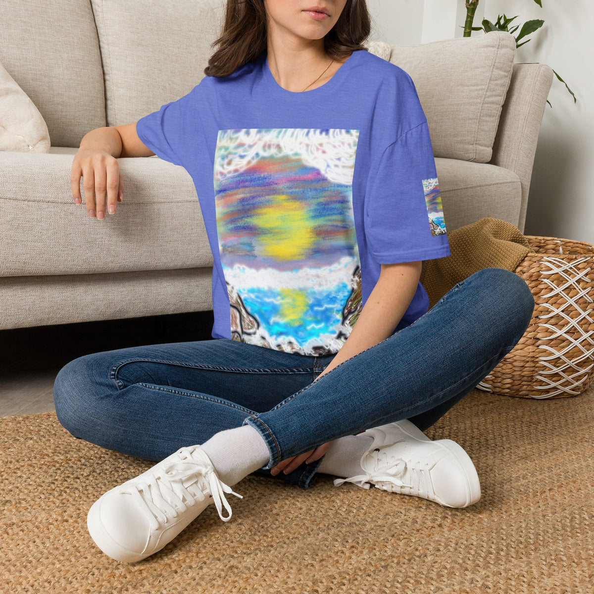 Abstract Sunset Wave T-Shirt