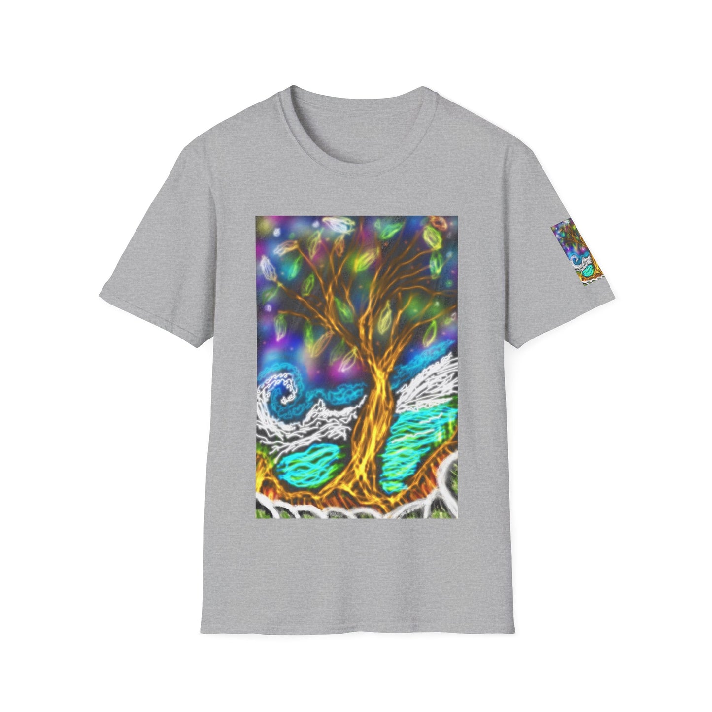 Mystic Tree Graphic T-Shirt — Colorful Ethereal Nature Design