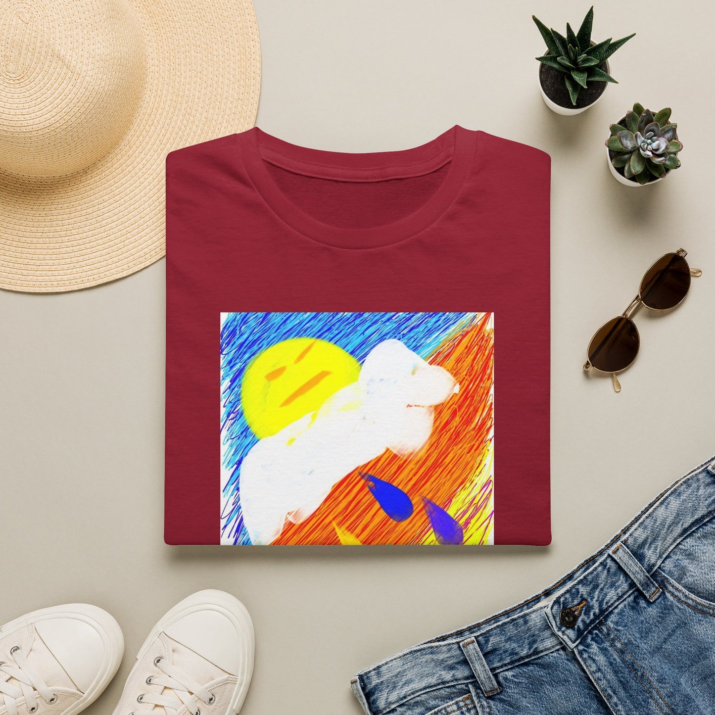 Abstract Sunset T-Shirt — Dog Drops Colour