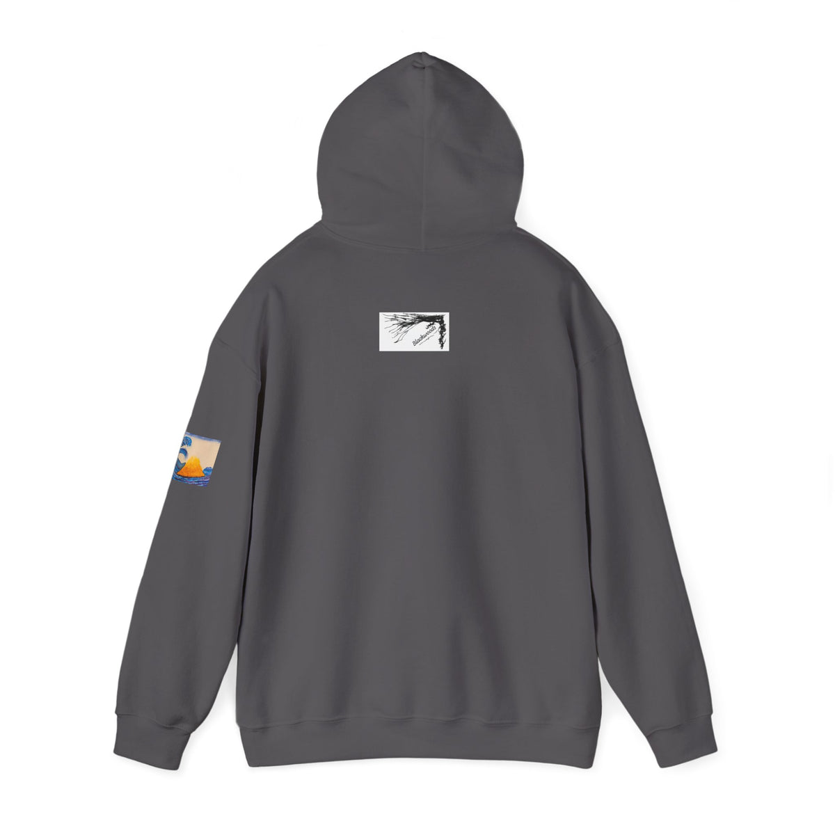 Wave and Volcano Art Hoodie — Ocean Wave Painting Sweatshirt