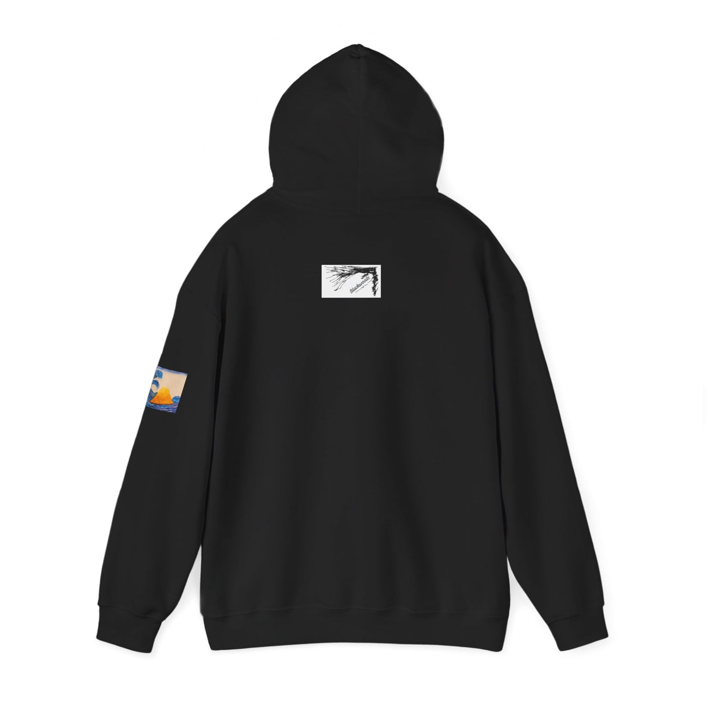 Wave and Volcano Art Hoodie — Ocean Wave Painting Sweatshirt