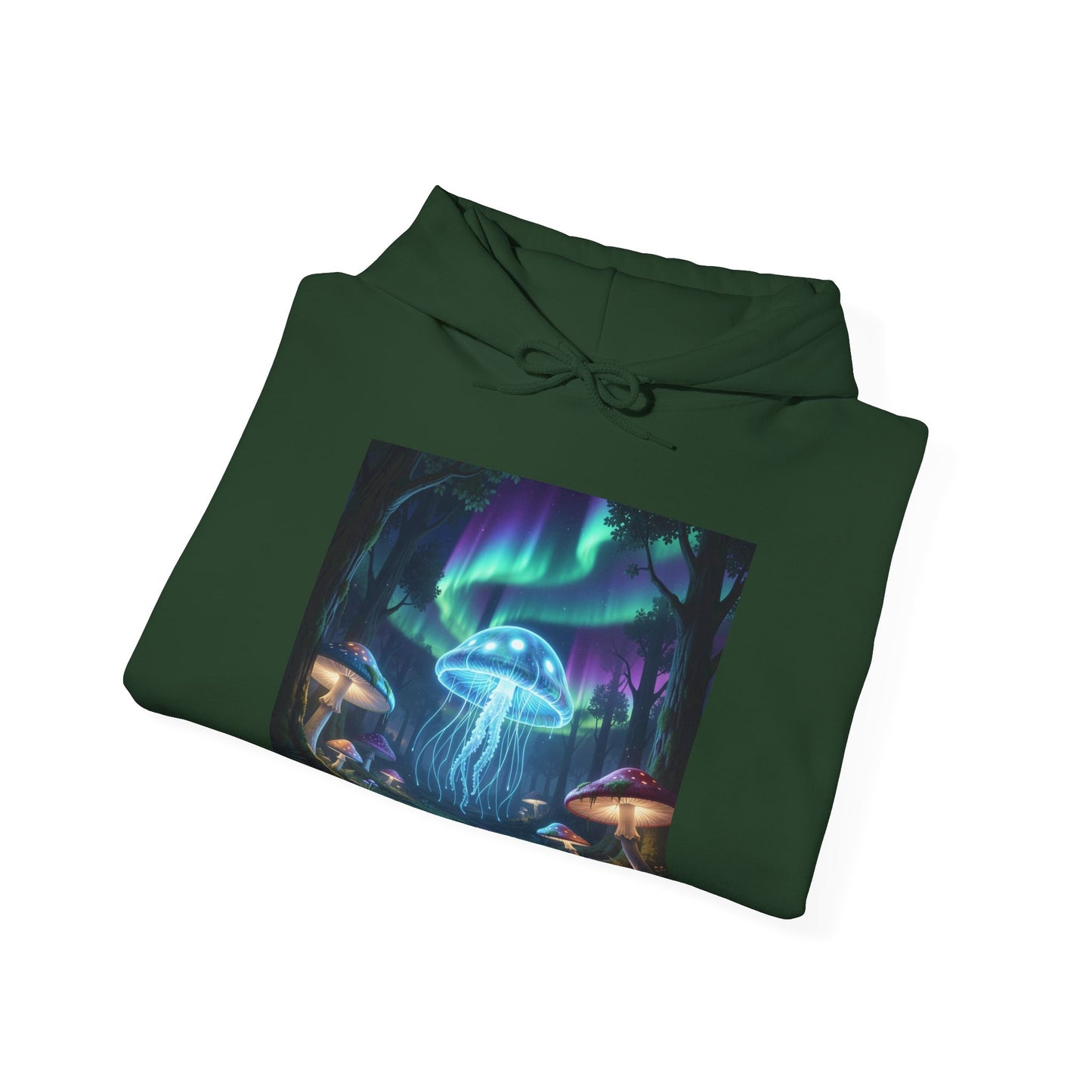 Mystical Glow Mushroom Jellyfish Hoodie – Neon Forest Jellyfish Design