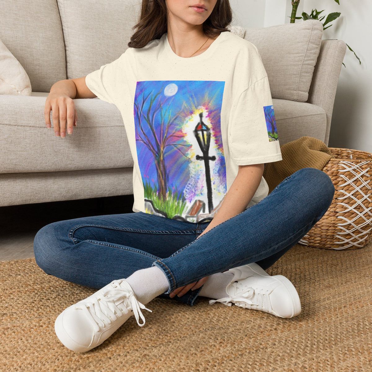 Moonlit Lantern T‑Shirt — Whimsical Nightscape Tee