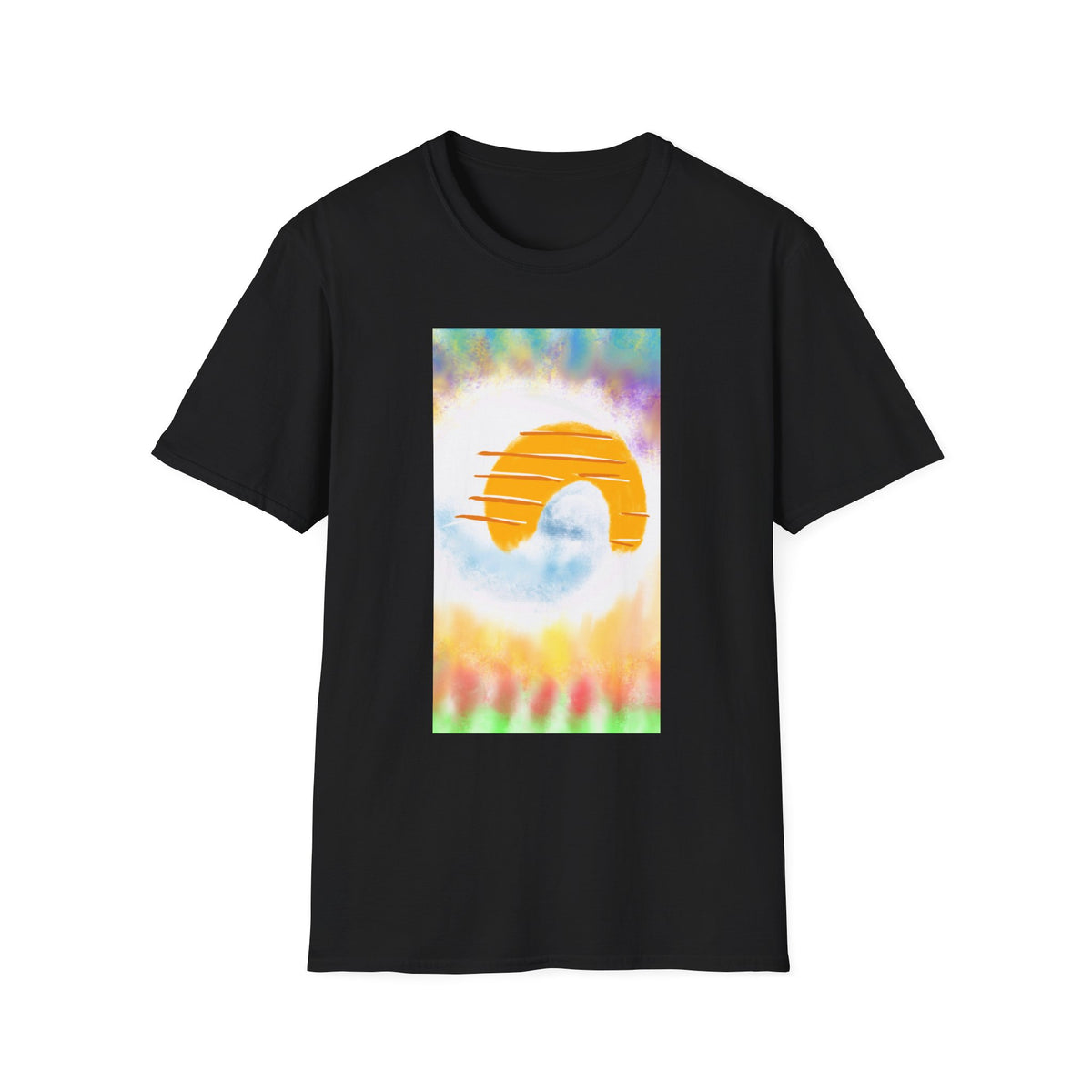 Retro Sunrise Graphic T-Shirt — Colorful Tie-Dye Vibe