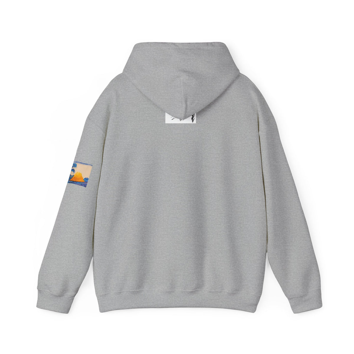 Wave and Volcano Art Hoodie — Ocean Wave Painting Sweatshirt