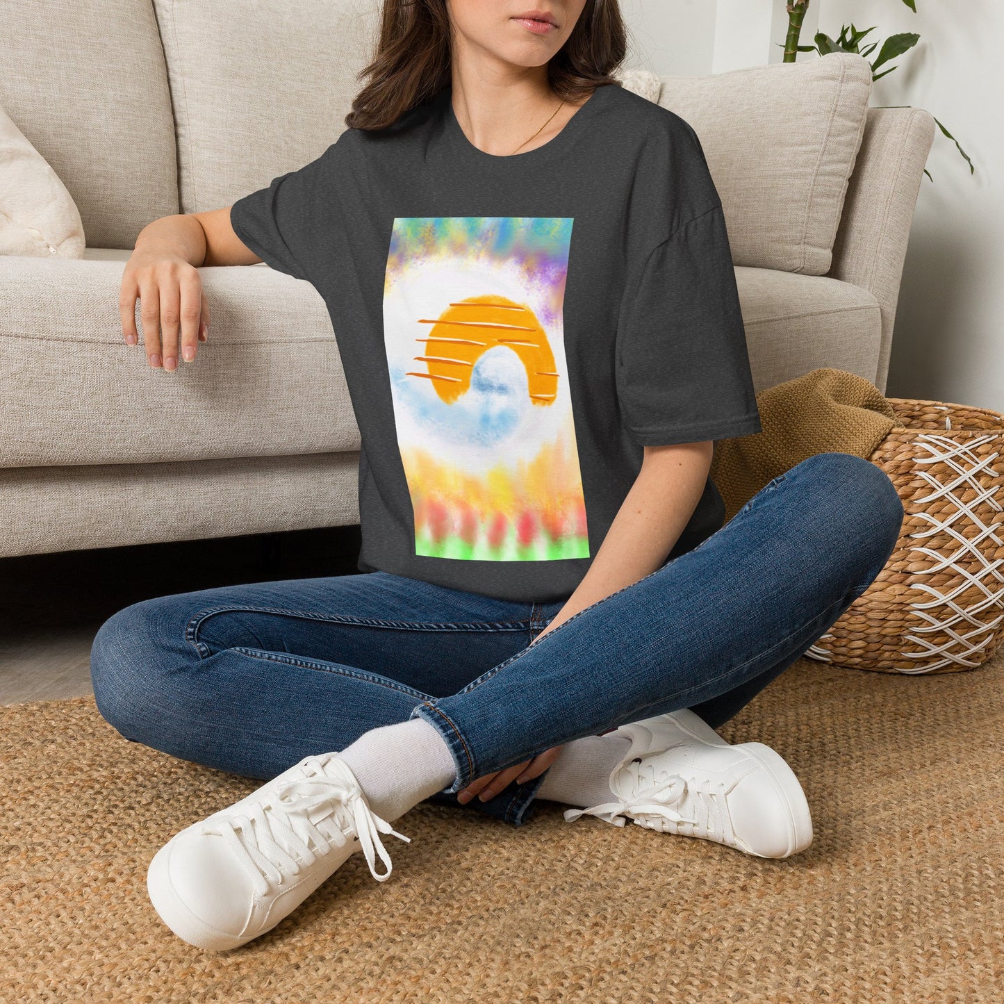 Retro Sunrise Graphic T-Shirt — Colorful Tie-Dye Vibe