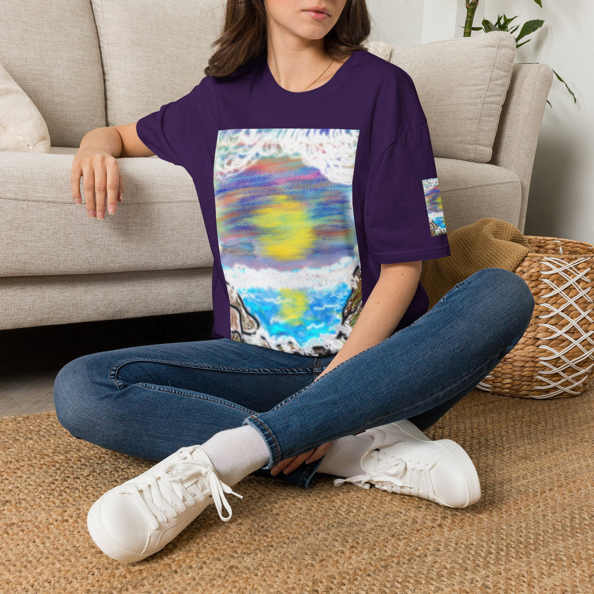 Abstract Sunset Wave T-Shirt
