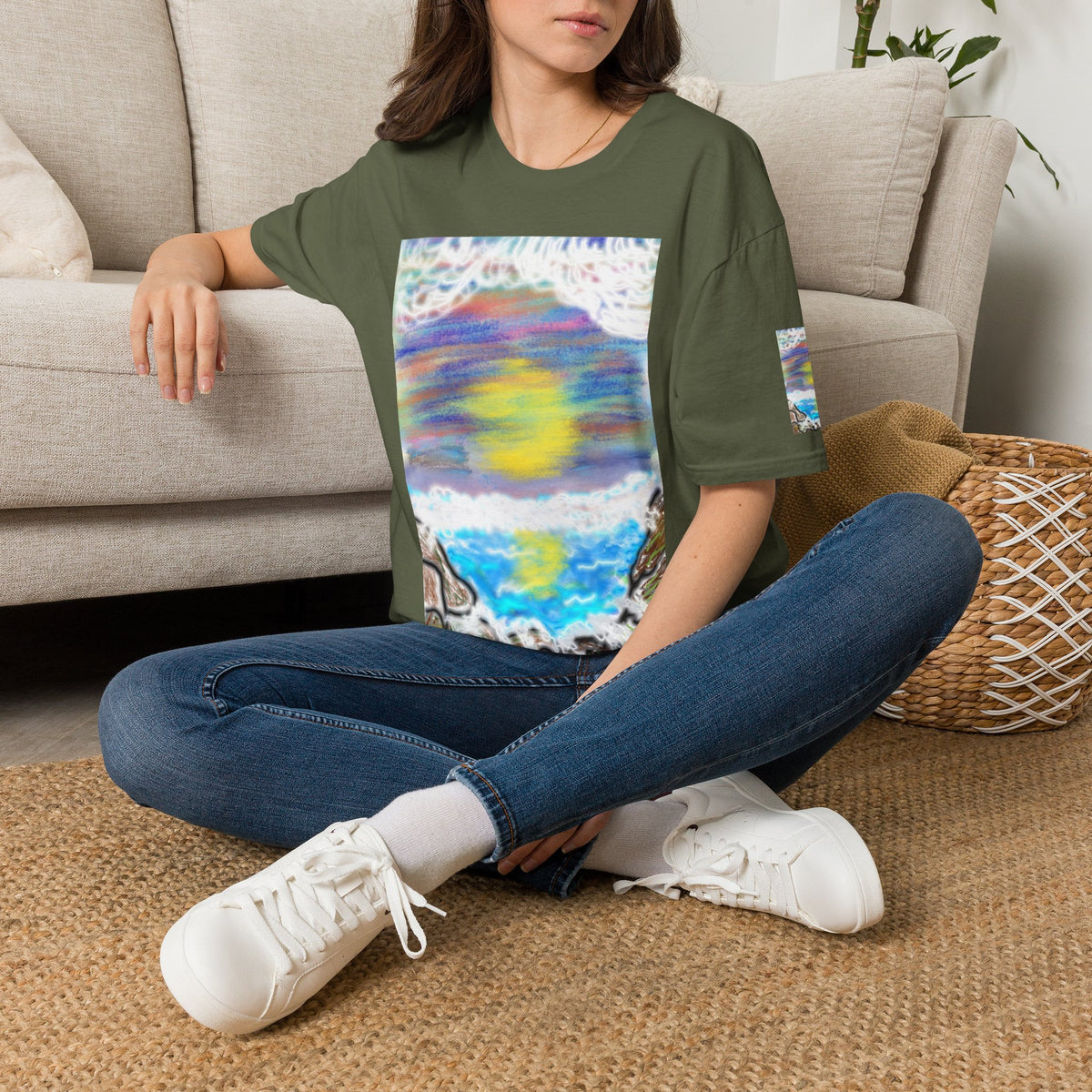 Abstract Sunset Wave T-Shirt