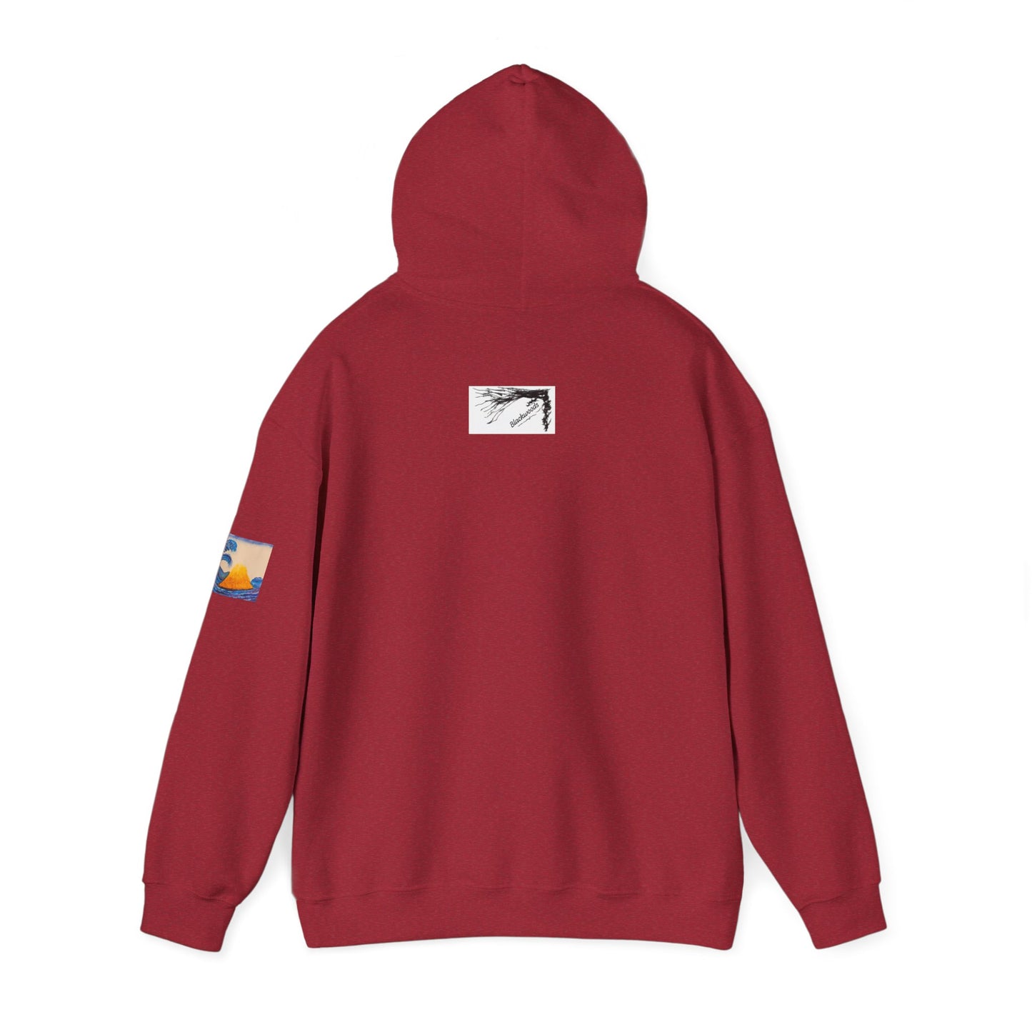 Wave and Volcano Art Hoodie — Ocean Wave Painting Sweatshirt