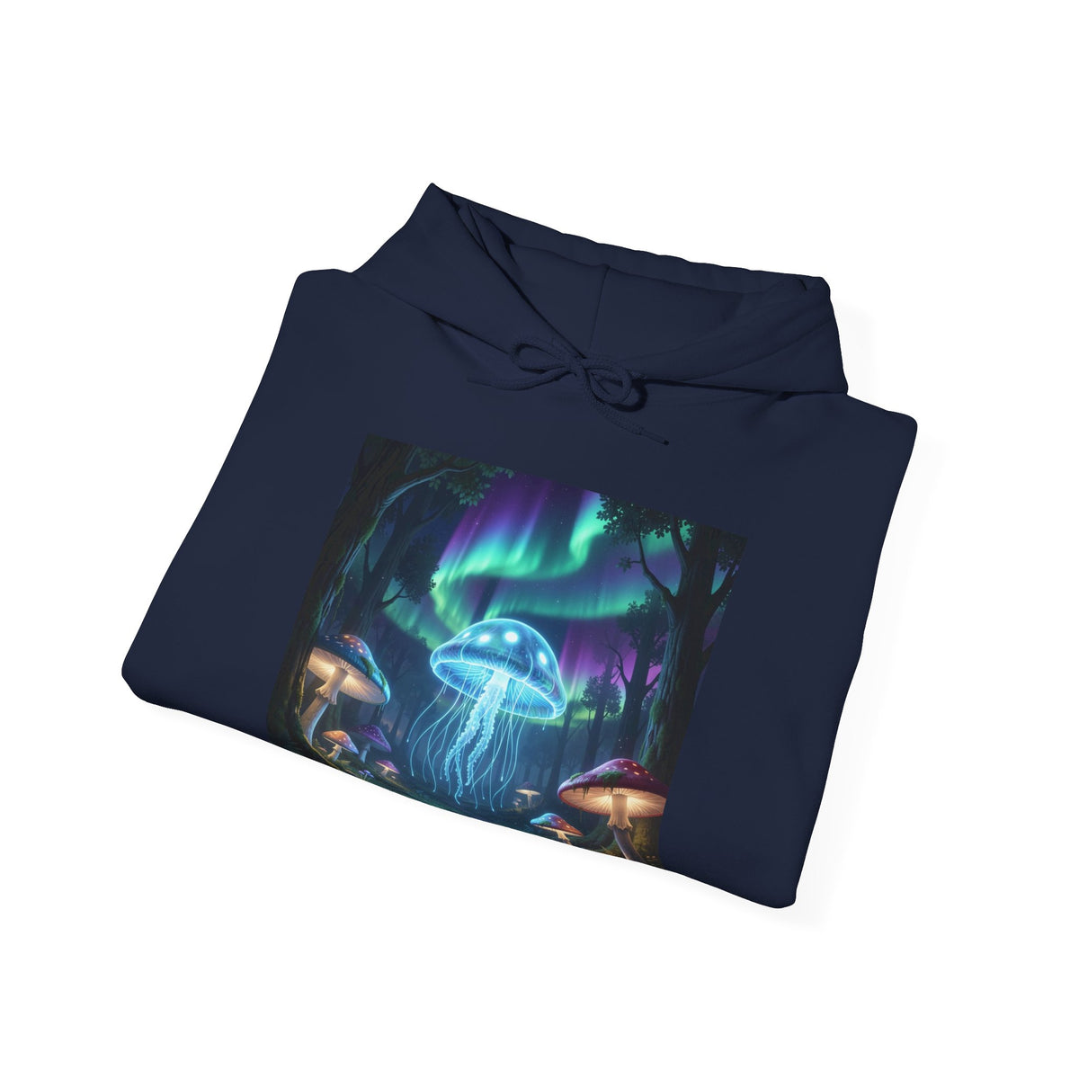 Mystical Glow Mushroom Jellyfish Hoodie – Neon Forest Jellyfish Design