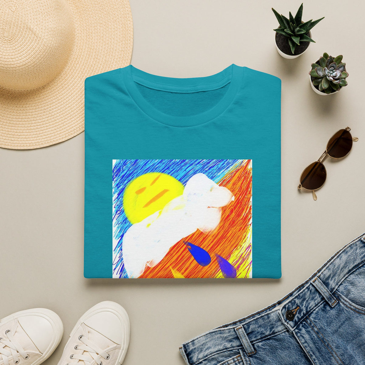 Abstract Sunset T-Shirt — Dog Drops Colour