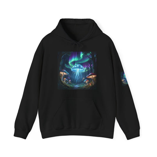 Mystical Glow Mushroom Jellyfish Hoodie – Neon Forest Jellyfish Design