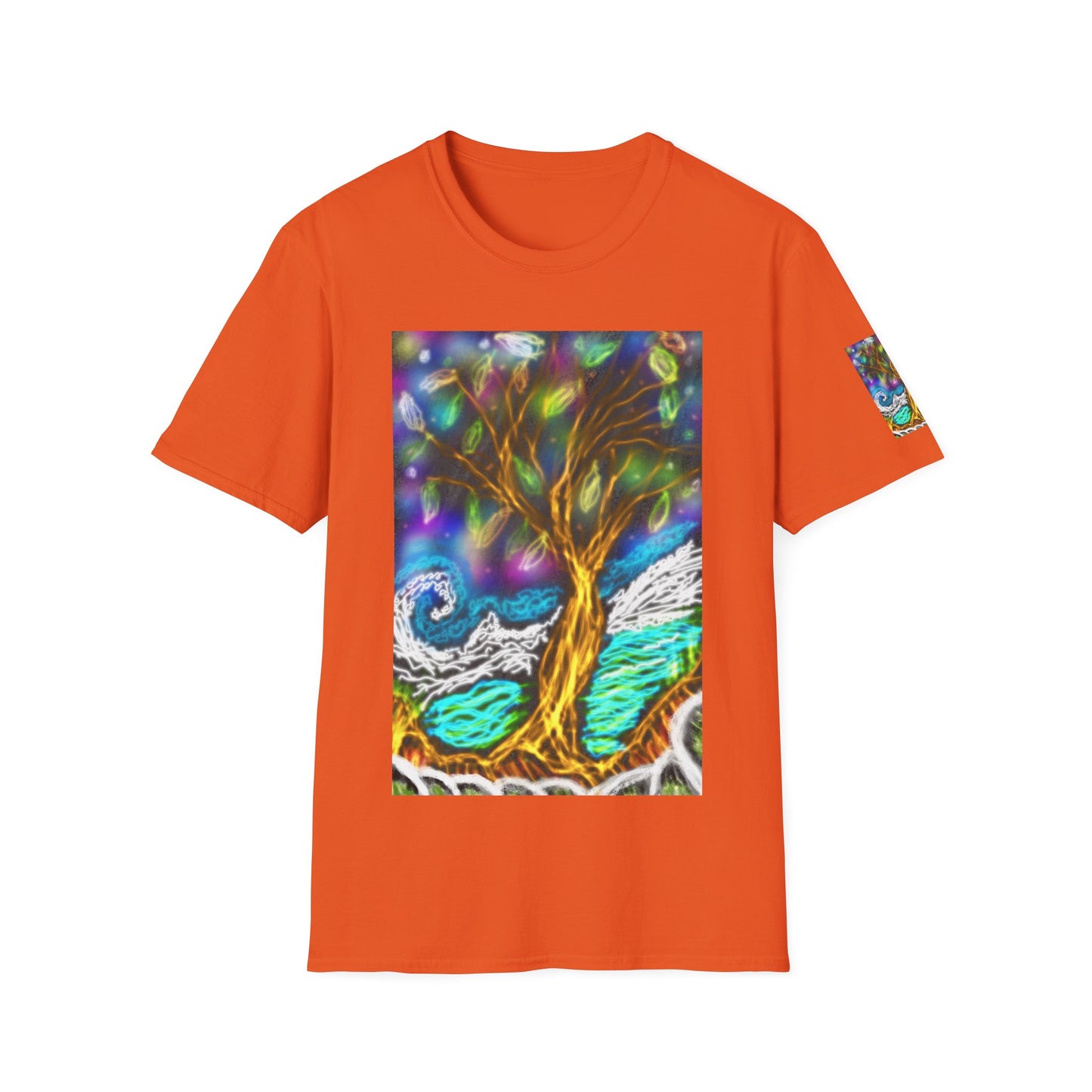 Mystic Tree Graphic T-Shirt — Colorful Ethereal Nature Design