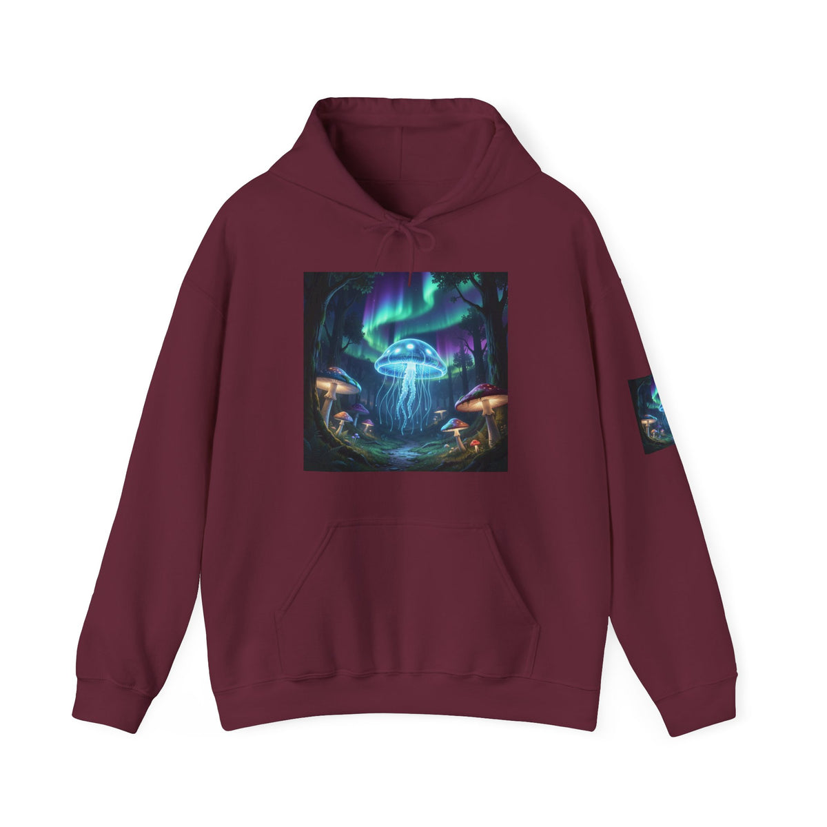 Mystical Glow Mushroom Jellyfish Hoodie – Neon Forest Jellyfish Design