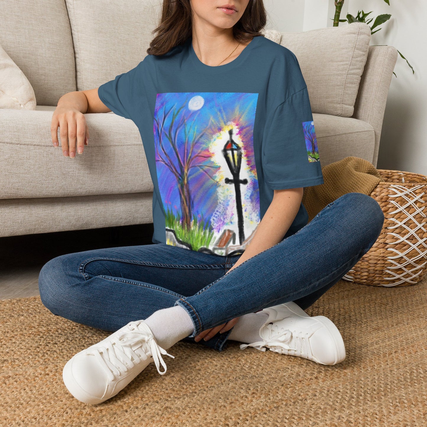 Moonlit Lantern T‑Shirt — Whimsical Nightscape Tee