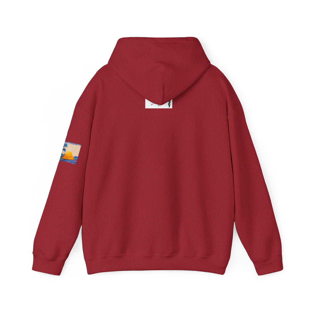 Wave and Volcano Art Hoodie — Ocean Wave Painting Sweatshirt