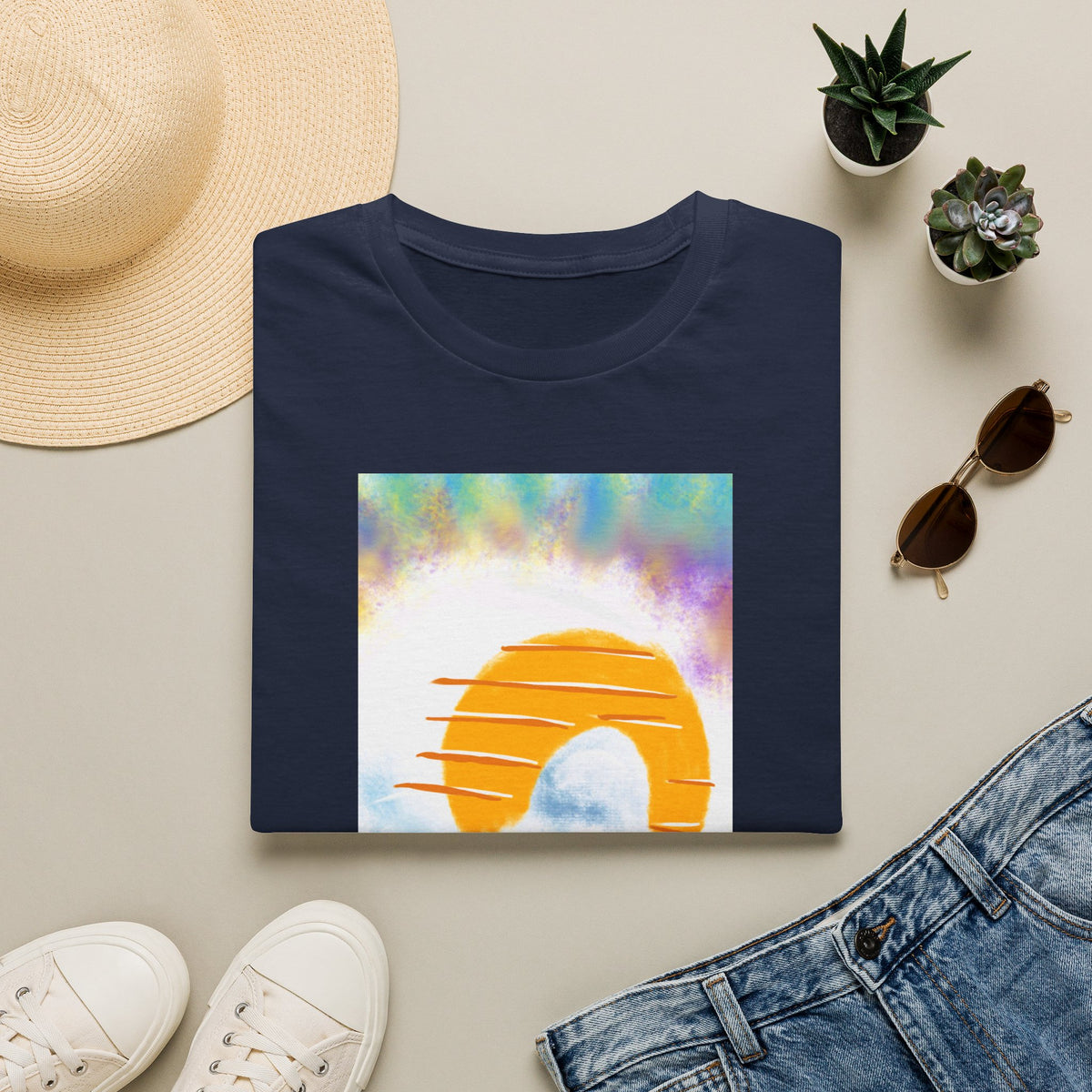 Retro Sunrise Graphic T-Shirt — Colorful Tie-Dye Vibe