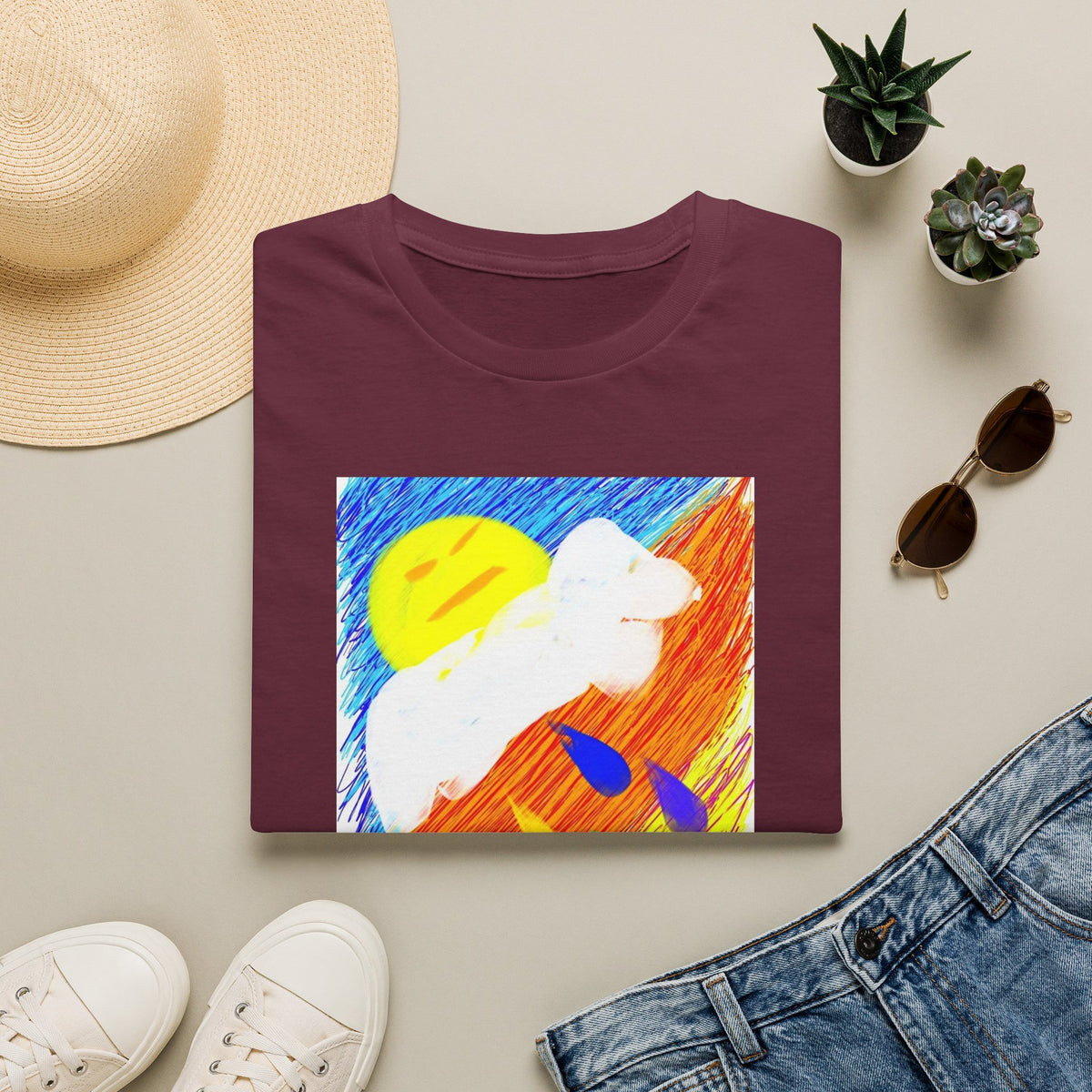 Abstract Sunset T-Shirt — Dog Drops Colour