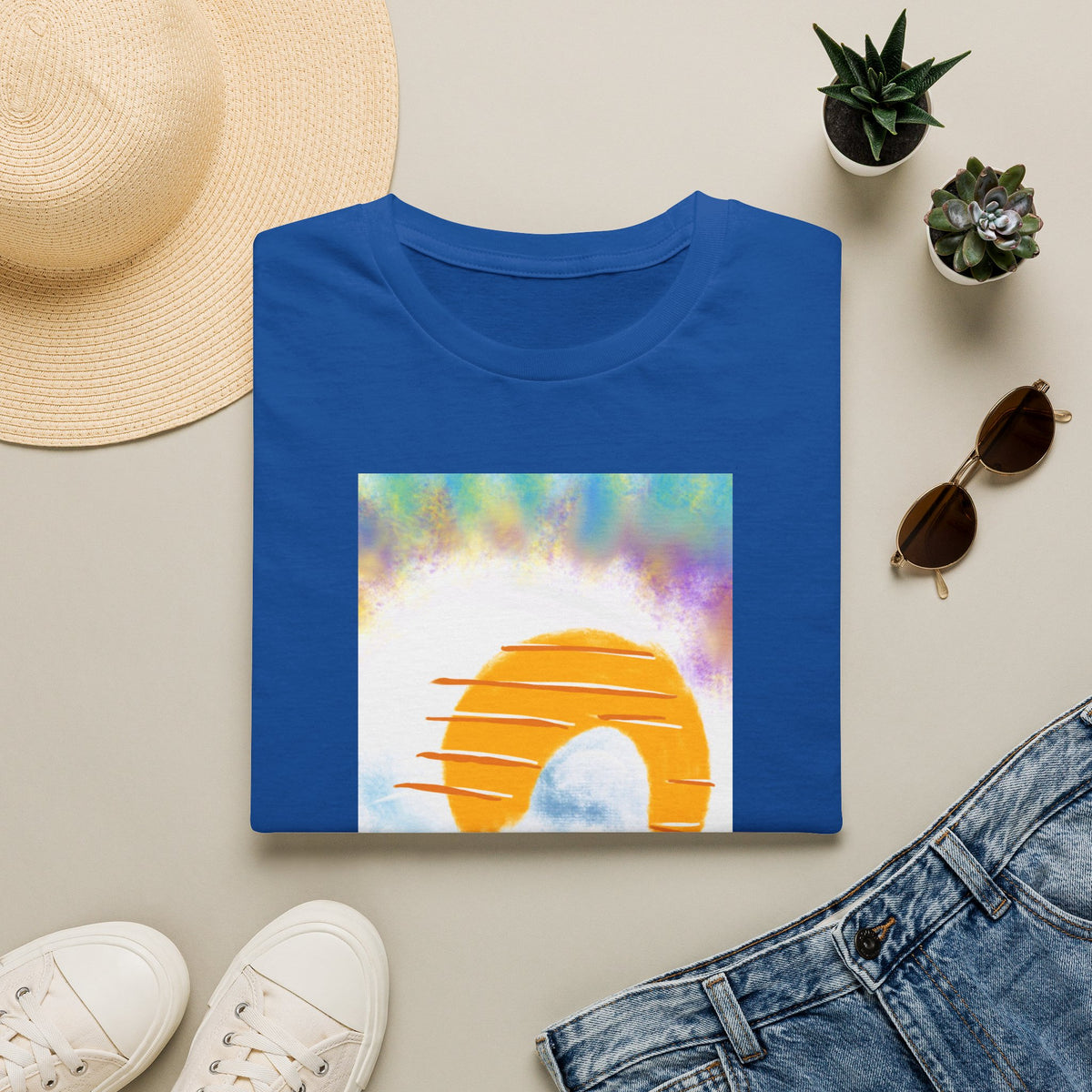 Retro Sunrise Graphic T-Shirt — Colorful Tie-Dye Vibe