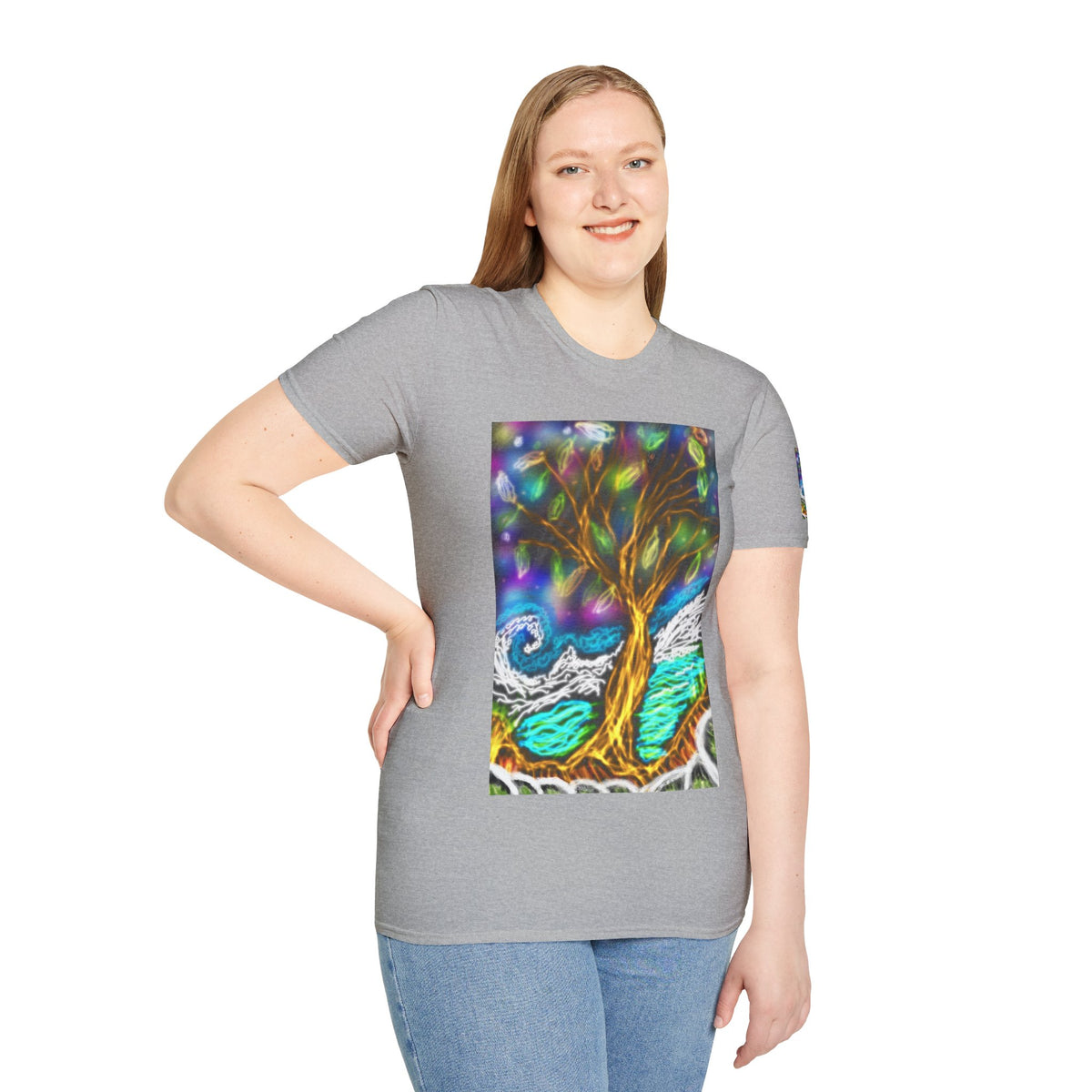 Mystic Tree Graphic T-Shirt — Colorful Ethereal Nature Design