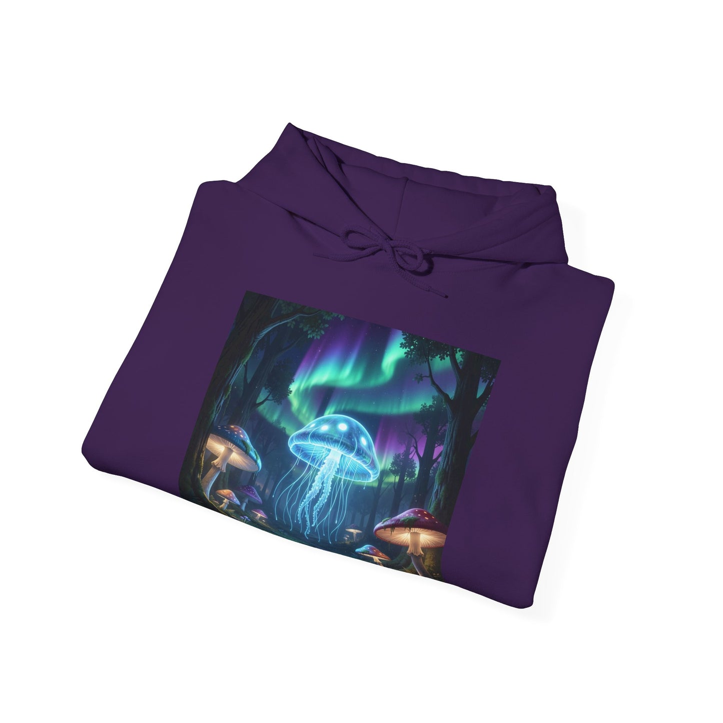 Mystical Glow Mushroom Jellyfish Hoodie – Neon Forest Jellyfish Design