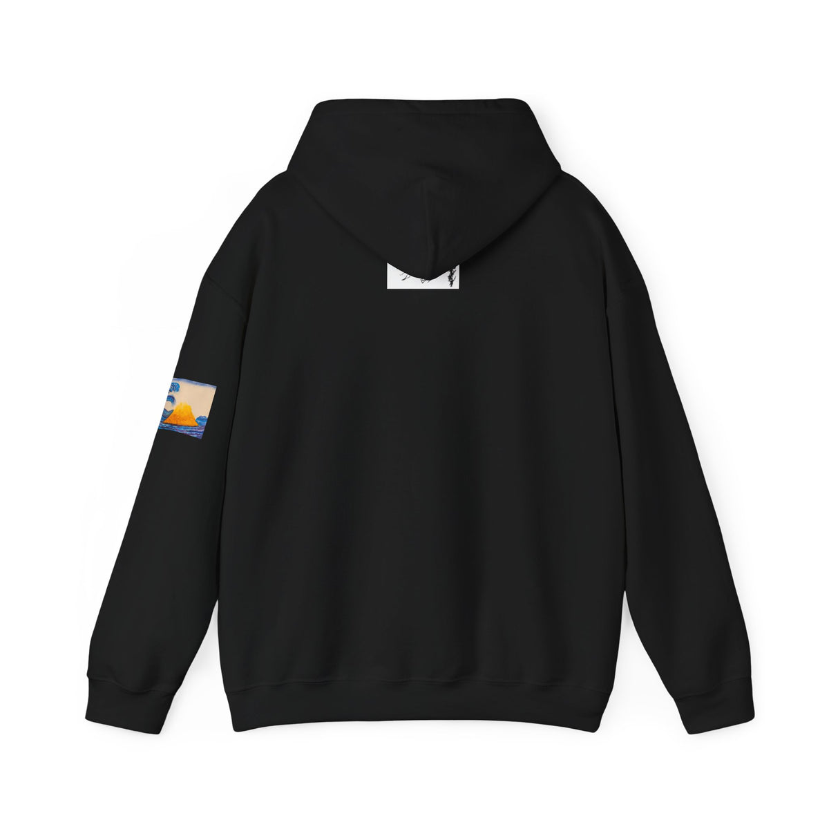 Wave and Volcano Art Hoodie — Ocean Wave Painting Sweatshirt