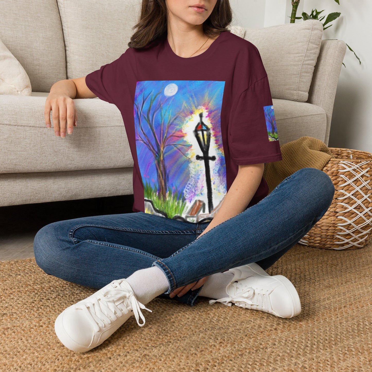 Moonlit Lantern T‑Shirt — Whimsical Nightscape Tee