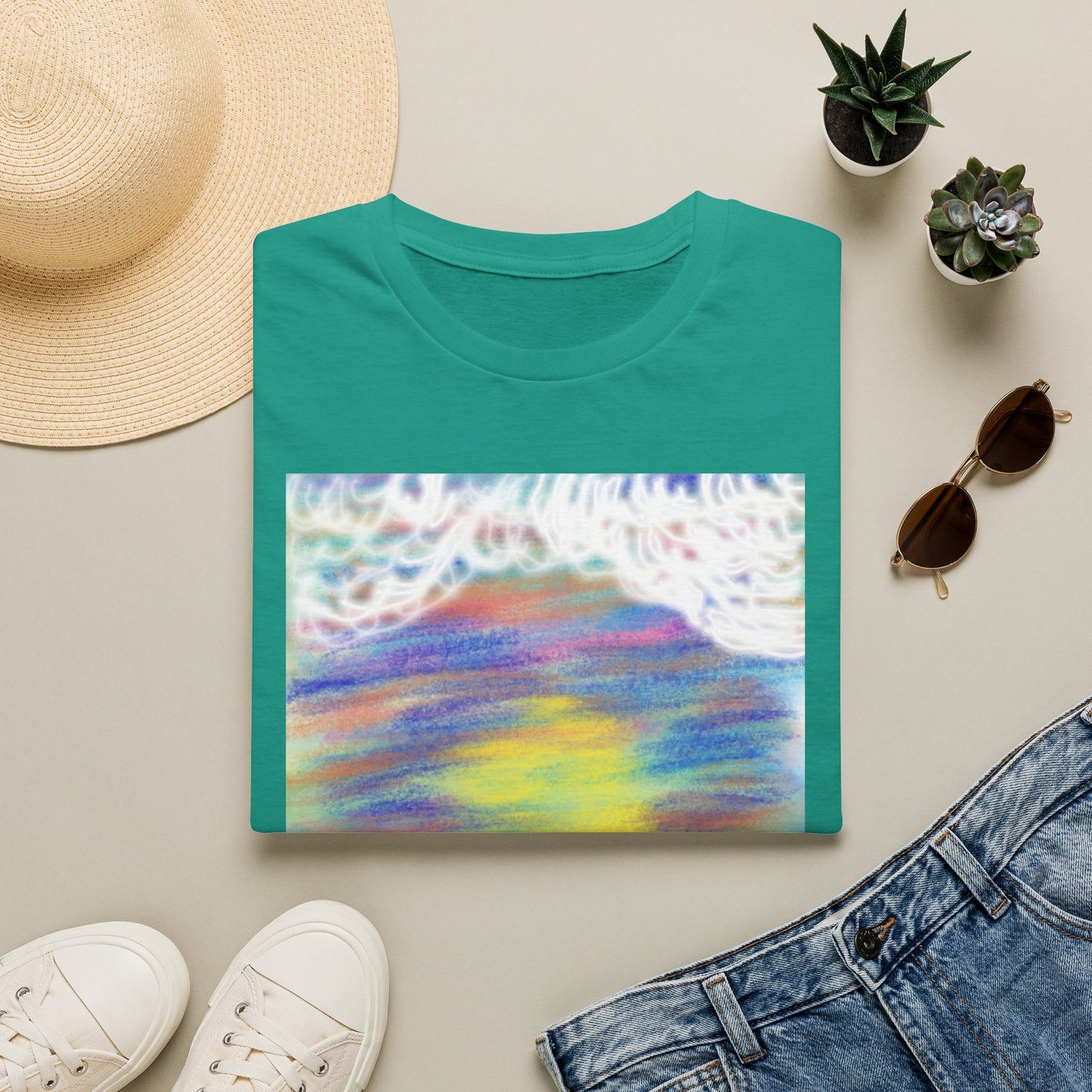 Abstract Sunset Wave T-Shirt