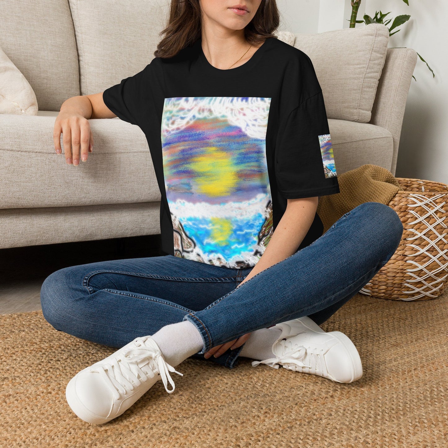 Abstract Sunset Wave T-Shirt