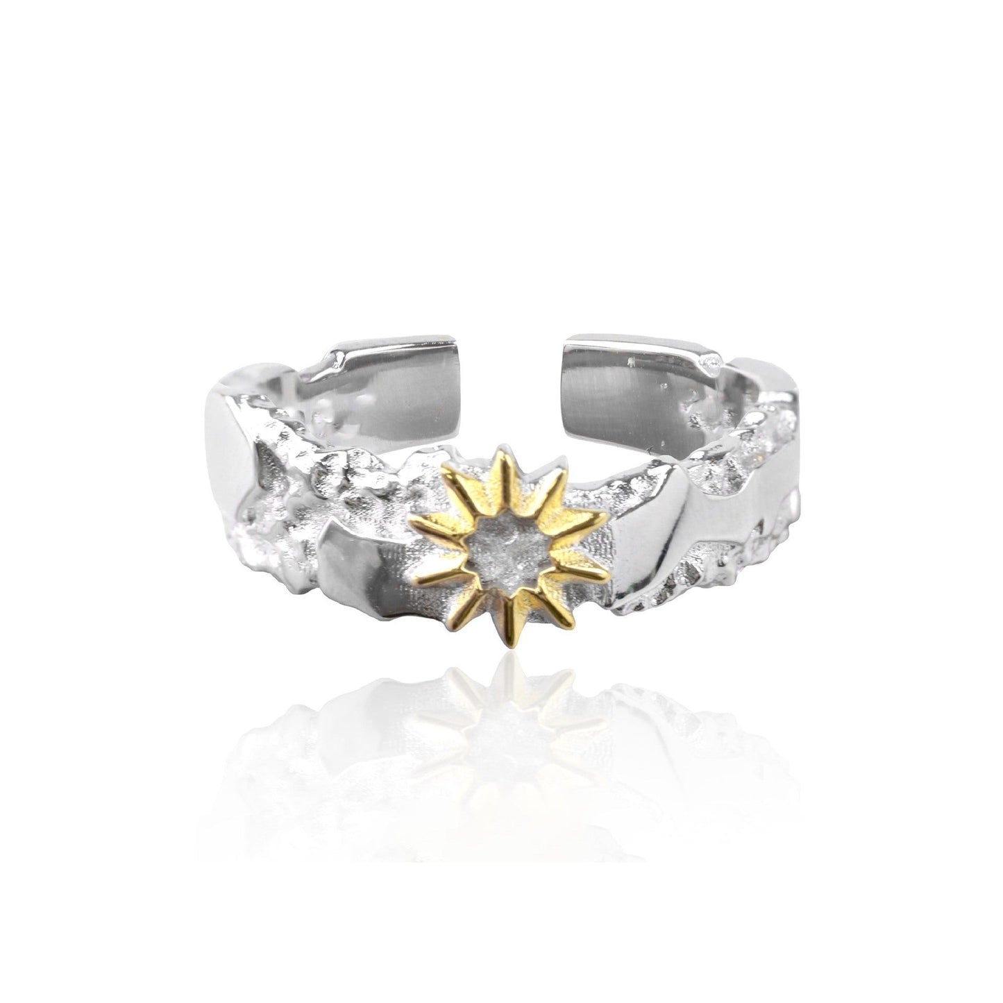 Sun and Moon Open Ring for Couples – Adjustable