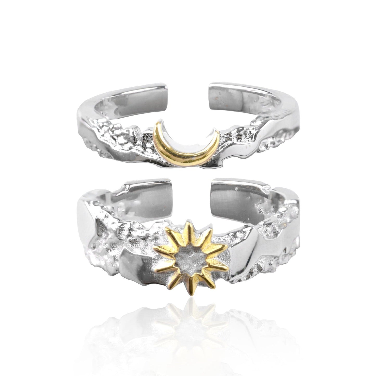 Sun and Moon Open Ring for Couples – Adjustable