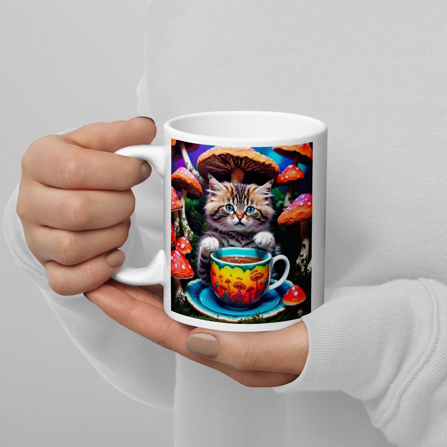 Kitty Cuppa White glossy mug