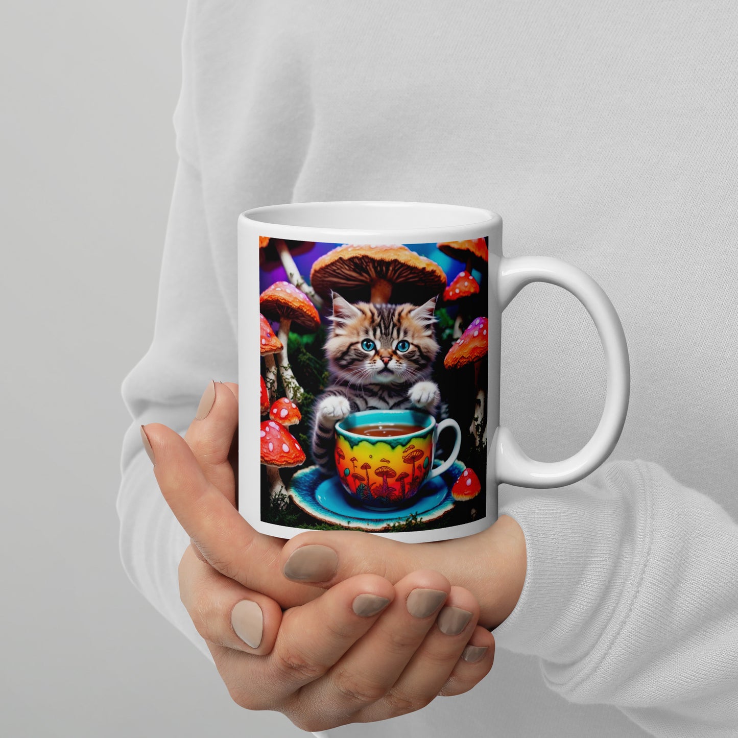 Kitty Cuppa White glossy mug